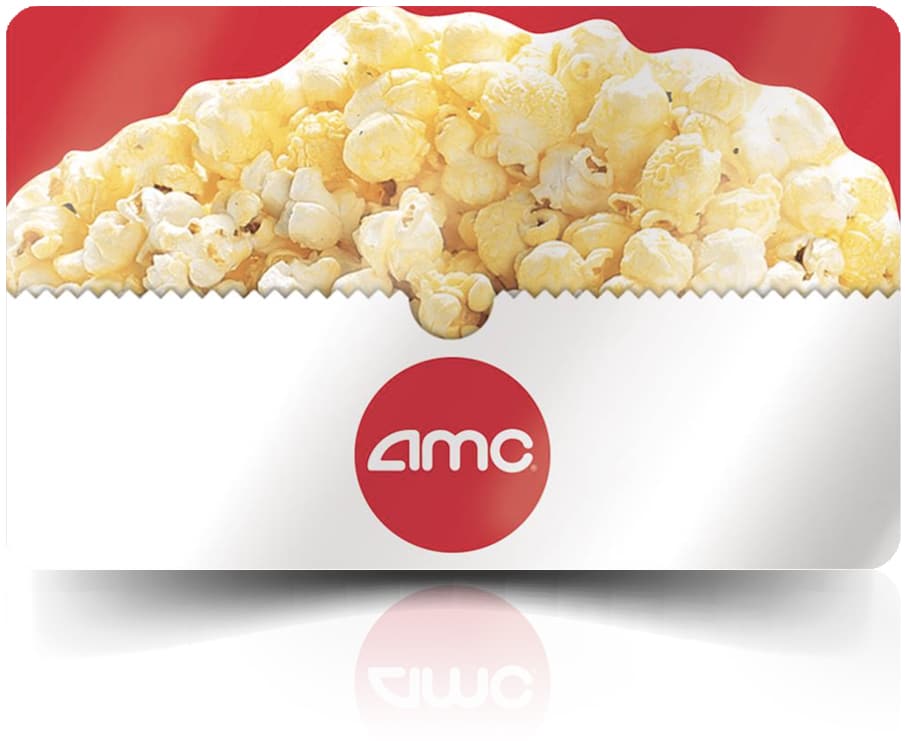 A tub of popcorn with the AMC logo featured prominently on a red and white backdrop. - Matrix Sciences